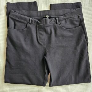 Quince Black Ponte Ultra-Stretch Straight Leg Cropped Pants Womens Size L